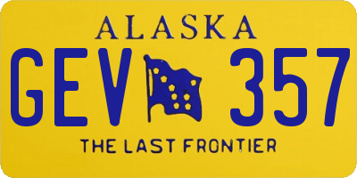 AK license plate GEV357