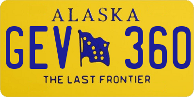 AK license plate GEV360