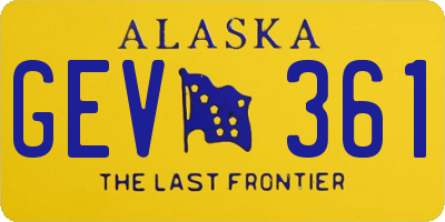 AK license plate GEV361