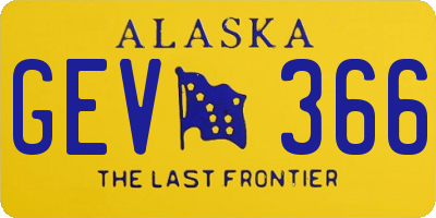 AK license plate GEV366