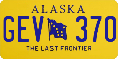 AK license plate GEV370