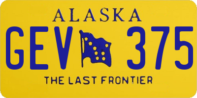 AK license plate GEV375