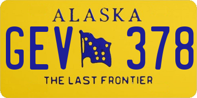 AK license plate GEV378