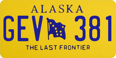 AK license plate GEV381