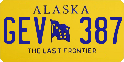 AK license plate GEV387