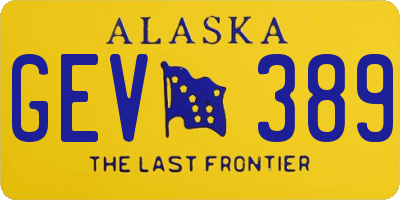 AK license plate GEV389
