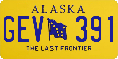 AK license plate GEV391