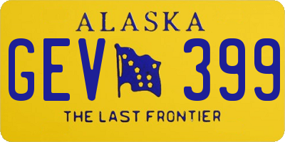 AK license plate GEV399