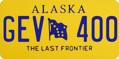 AK license plate GEV400