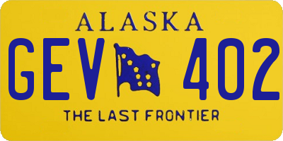 AK license plate GEV402