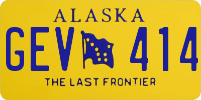 AK license plate GEV414