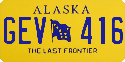 AK license plate GEV416