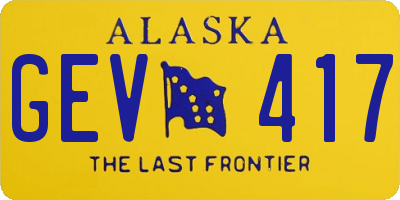 AK license plate GEV417