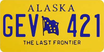 AK license plate GEV421