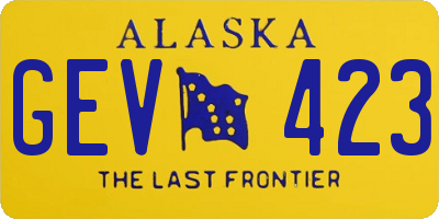AK license plate GEV423