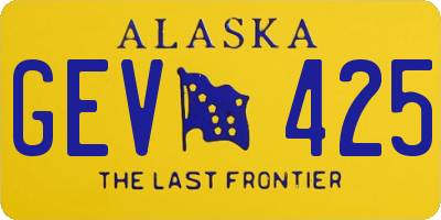 AK license plate GEV425