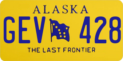 AK license plate GEV428