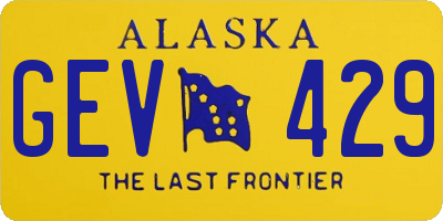 AK license plate GEV429
