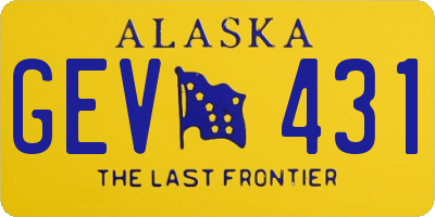 AK license plate GEV431