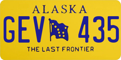 AK license plate GEV435