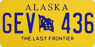 AK license plate GEV436