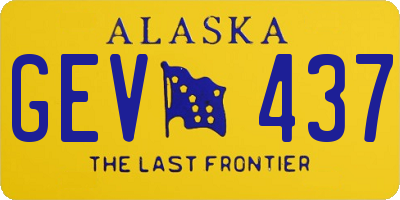 AK license plate GEV437