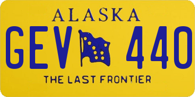 AK license plate GEV440