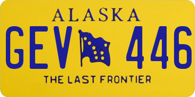 AK license plate GEV446