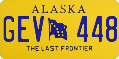 AK license plate GEV448