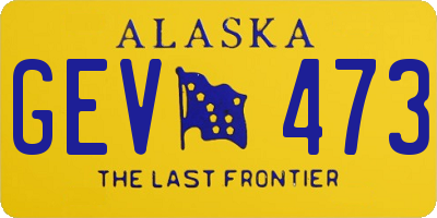 AK license plate GEV473