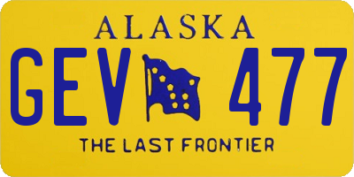 AK license plate GEV477