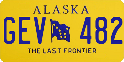 AK license plate GEV482