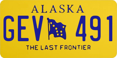 AK license plate GEV491