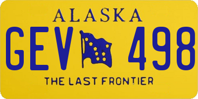 AK license plate GEV498