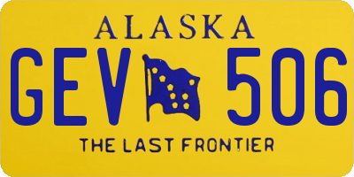 AK license plate GEV506