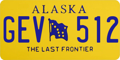 AK license plate GEV512