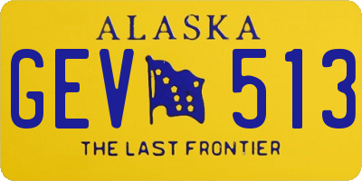 AK license plate GEV513