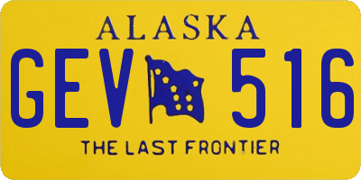 AK license plate GEV516