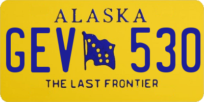 AK license plate GEV530
