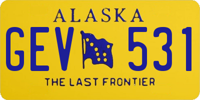 AK license plate GEV531