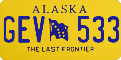 AK license plate GEV533