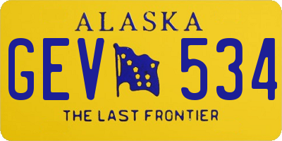 AK license plate GEV534