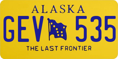 AK license plate GEV535