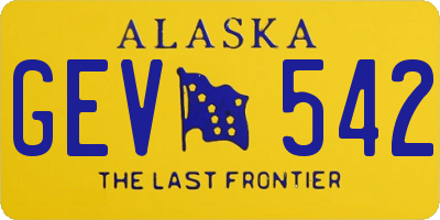 AK license plate GEV542