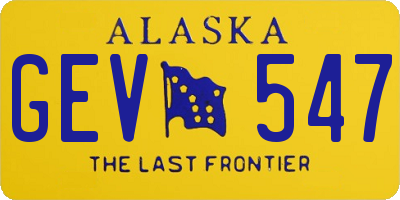 AK license plate GEV547