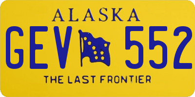 AK license plate GEV552
