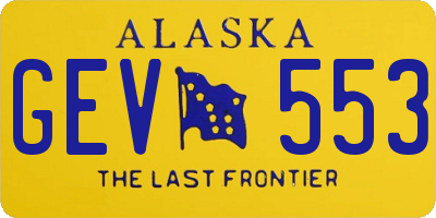 AK license plate GEV553