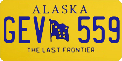 AK license plate GEV559