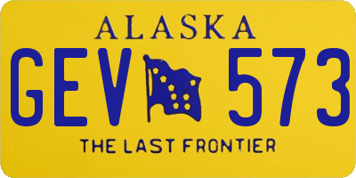 AK license plate GEV573