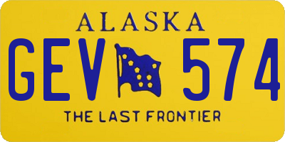 AK license plate GEV574
